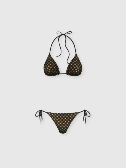 Missoni Triangle bikini in lamé viscose with raschel workmanship