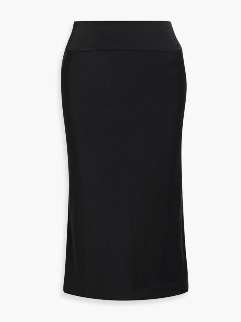 Another Tomorrow Satin-crepe midi skirt
