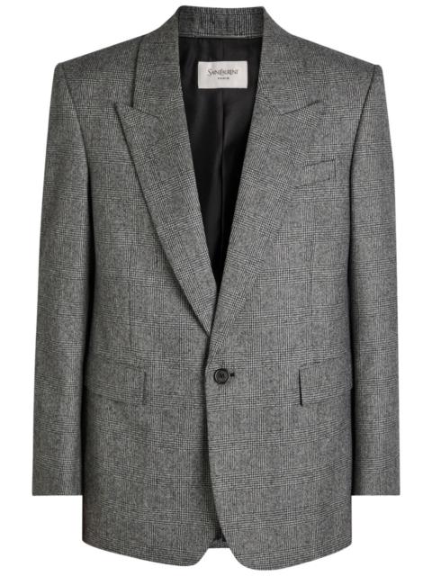 SAINT LAURENT Saint Laurent Checked Wool Blazer