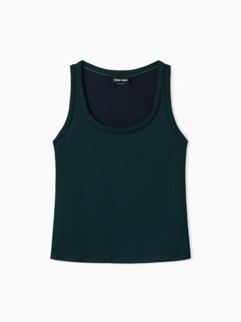 GIORGIO ARMANI ASV RIBBED VISCOSE TOP