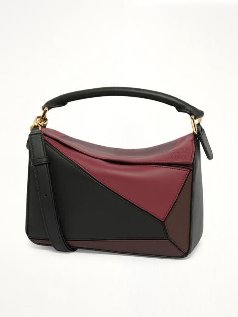 Loewe Puzzle S Square in Black/Burgundy