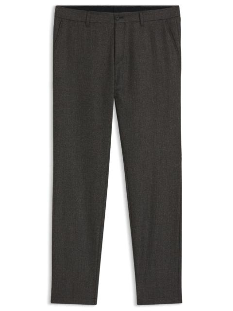 BOSS SLIM-FIT PANTS IN MICRO-PATTERNED VIRGIN WOOL