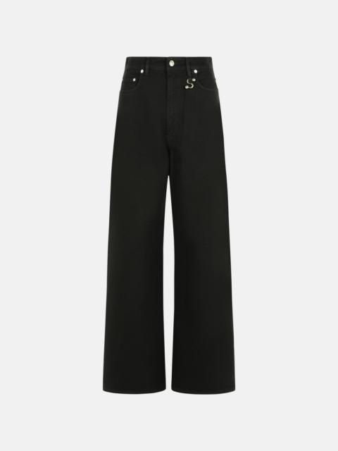 'SIAMESE' BLACK COTTON JEANS