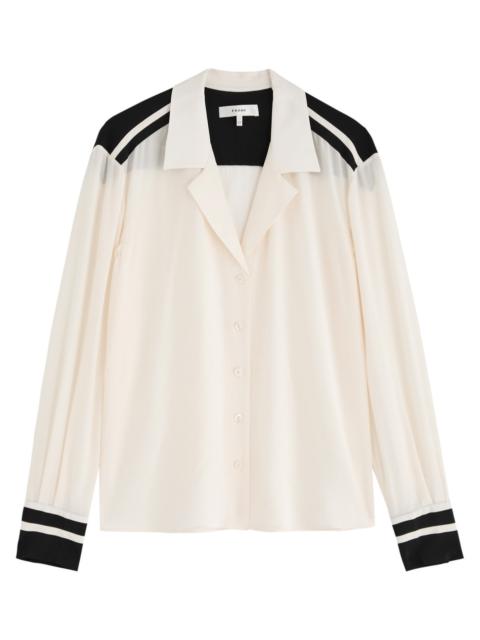 Frame Stripe-trim Silk Shirt