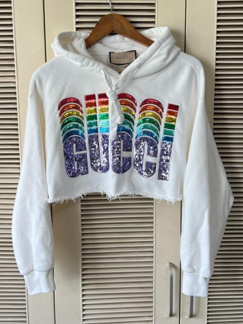 GUCCI Gucci Rainbow Sequin Cropped Hoodie