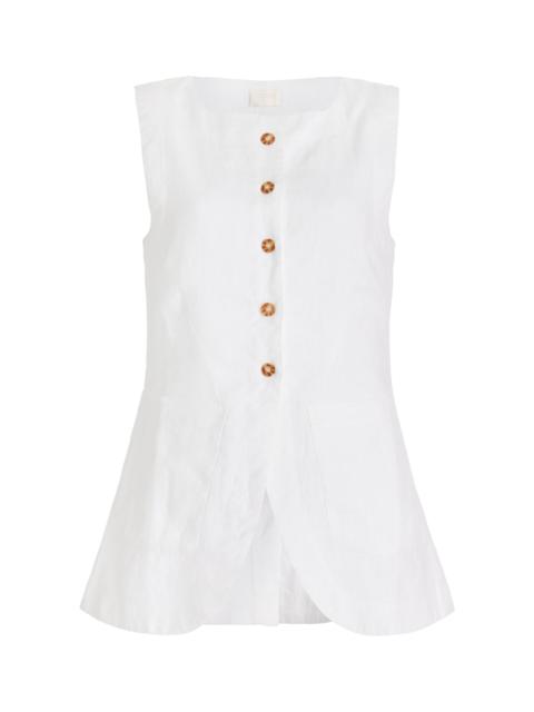 POSSE Exclusive Emma Linen Vest ivory