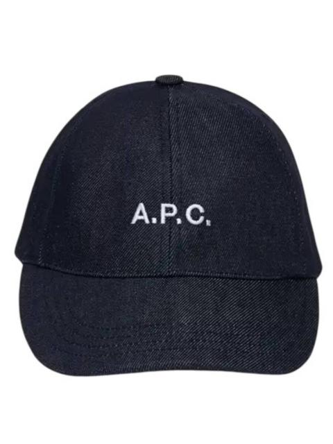A.P.C. A.P.C. Charlie Embroidered Logo Denim Baseball Cap