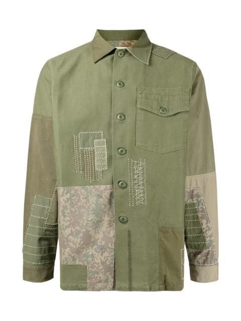 MAHARISHI PATCHWORK-DETAIL COTTON SHIRT