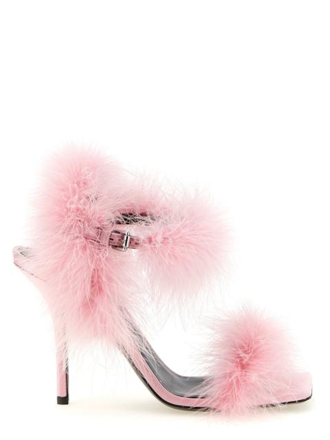 Moschino Moschino Women Satin Sandals And Feathers