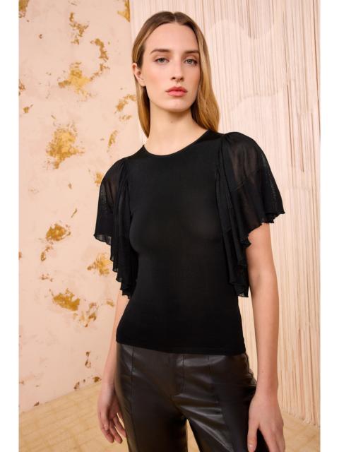 ULLA JOHNSON Blair Flutter Sleeve Knit Top