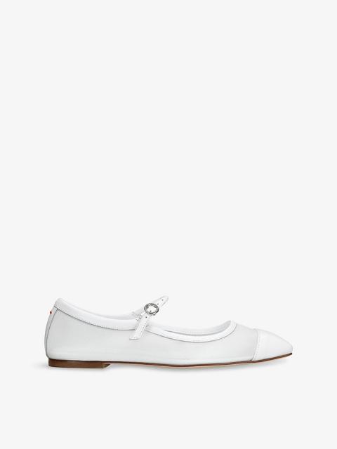 Aeyde Uma Mesh and Leather Mary Jane Flats