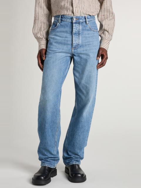 Bottega Veneta Bottega Veneta Straight Leg Jeans in 4715 Mid Blue at Nordstrom