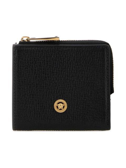 VERSACE Black Leather Wallet
