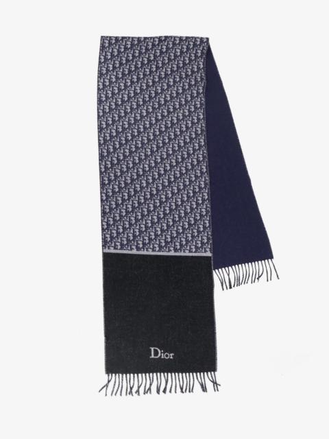 Dior Dior Men Dior Oblique Pattern Wool Scarf