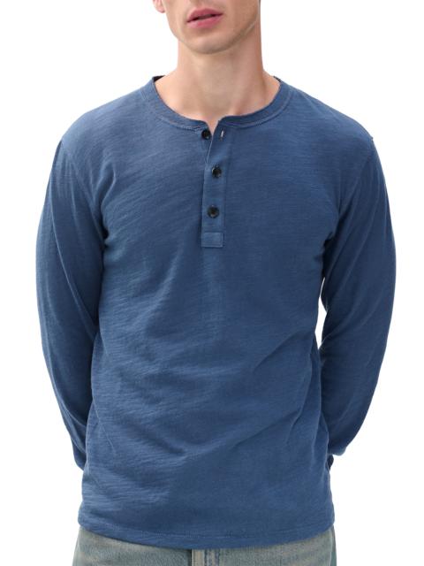 rag & bone rag & bone Classic Flame Slub Cotton Henley in Blue at Nordstrom