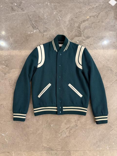 SAINT LAURENT Saint Laurent green wool teddy jacket