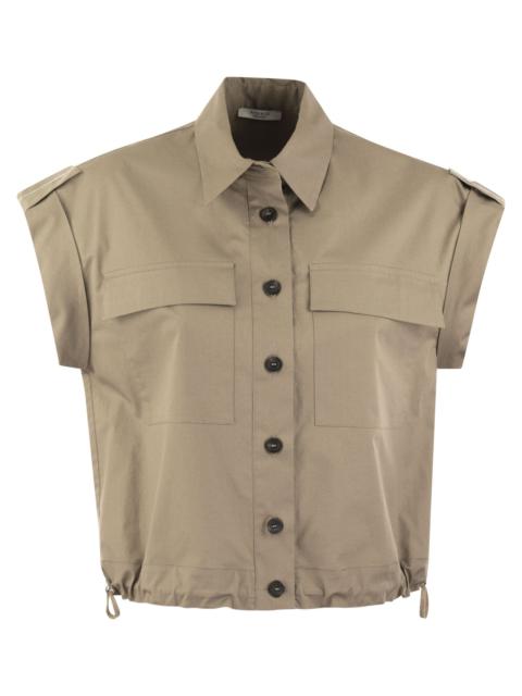 Peserico - Peserico Women Light Cotton Satin 'Sail Hand' Shirt With Drawstring