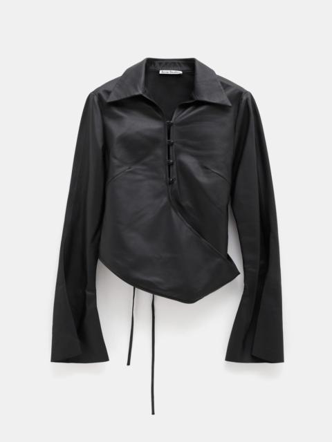 Acne Studios $1650 Acne Studios Leather Wrap Blouse
