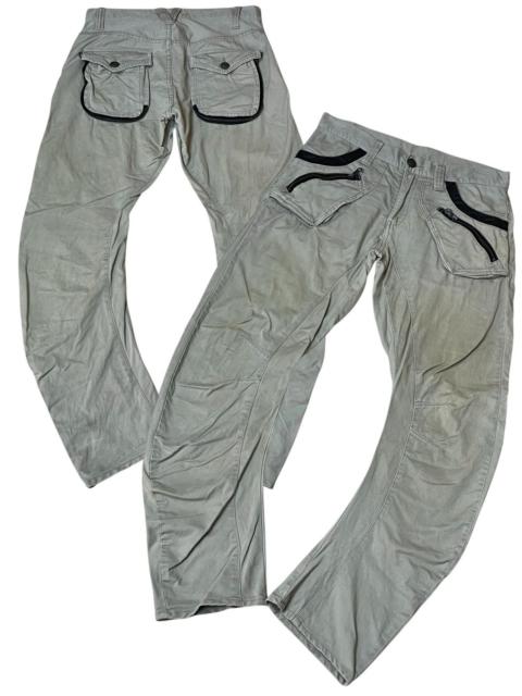 PPFM ARCHIVE JAPANESE CULTURE “PPFM” CURVE LEG DISTRESSED PANTS