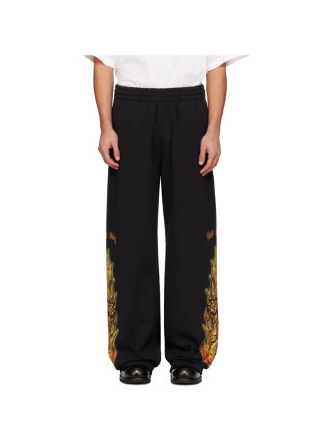 We11done Black Fire Sweatpants