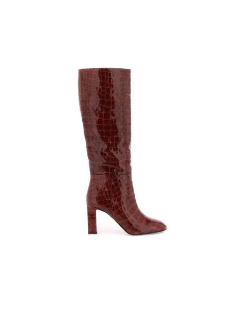 AQUAZZURA Aquazzura sellier boots in croc-embossed leather Size EU 40 for Women