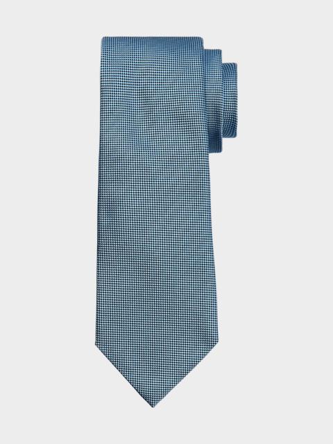 ZEGNA Men's Pindot Silk Tie