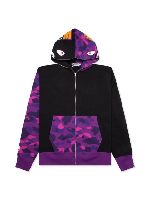 A BATHING APE® COLOR CAMO SHARK FULL ZIP HOODIE - PURPLE
