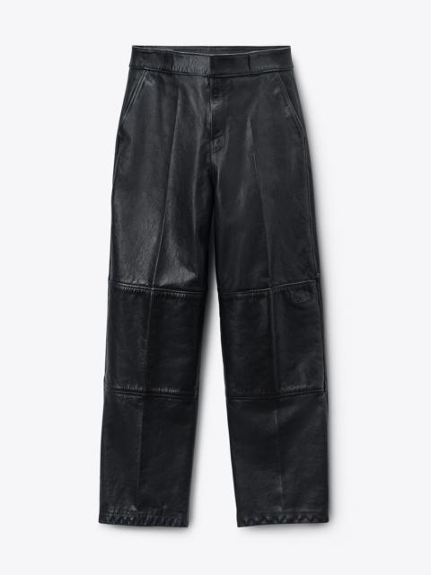 Alexander Wang Black Worn Moto Leather Workwear Pant