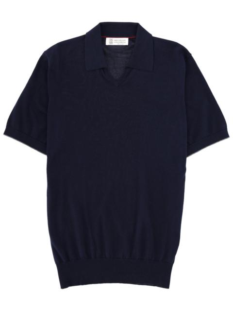 Brunello Cucinelli COTTON V-NECK POLO SHIRT