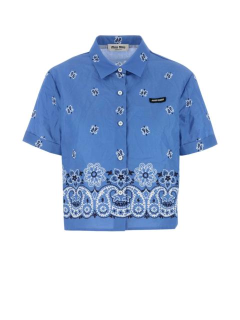 Miu Miu Miu Miu Women Printed Poplin Shirt