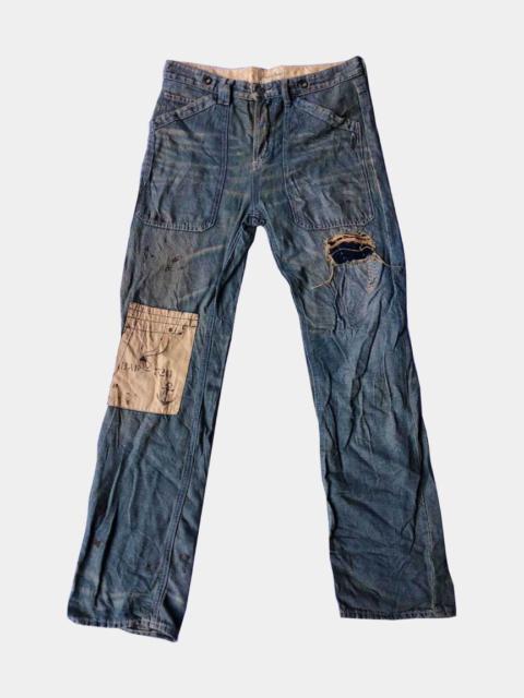 Other Designers ⚡️Stunning Distressed Denim Jeans PatchWork sz32