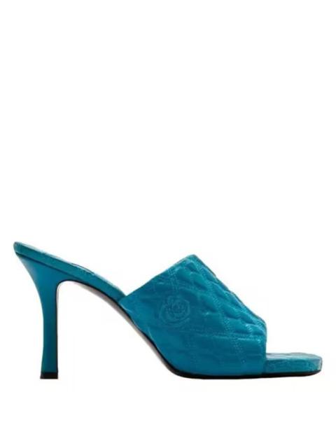 Burberry Burberry 85mm Quilted Leather Mules - Kingfisher