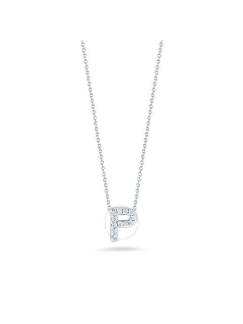 ROBERTO COIN Roberto Coin 18K White Gold Tiny Treasures Diamond Letter P Pendant