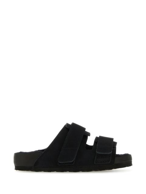 BIRKENSTOCK Black suede Birkenstock X Tekla Uji slippers