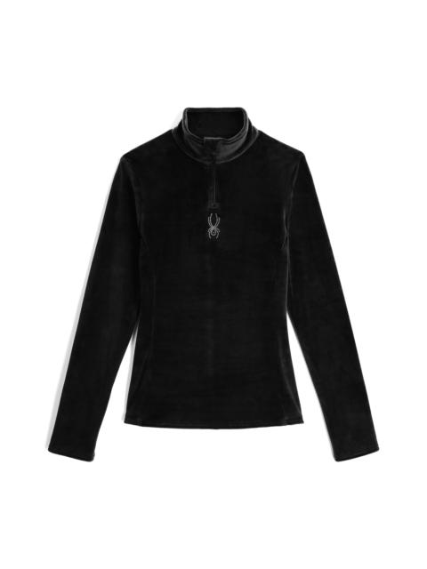 SPYDER Womens Shimmer Bug Half Zip T-Neck - Black