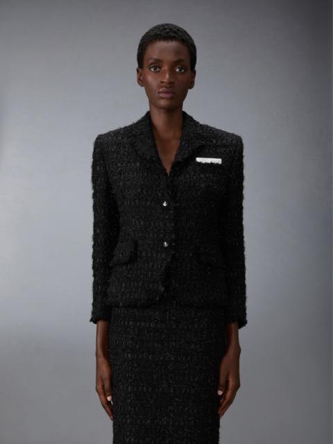 Thom Browne FRAYED SATIN RIBBON TWEED SPORTCOAT