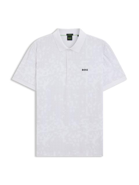 BOSS COTTON-PIQUÉ POLO SHIRT WITH ALL-OVER PRINT