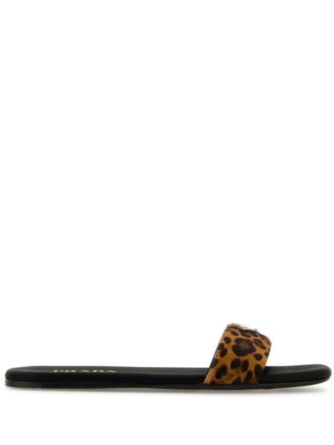 Prada Prada Animal-print Leather Sandals