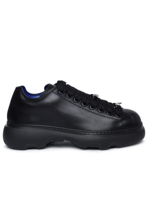 BURBERRY 'RANGER' BLACK LEATHER SNEAKERS