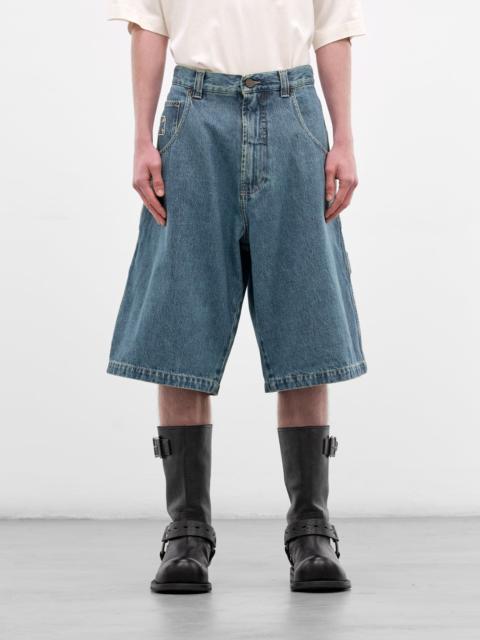 VETEMENTS Blue Denim Biker Cross Shorts