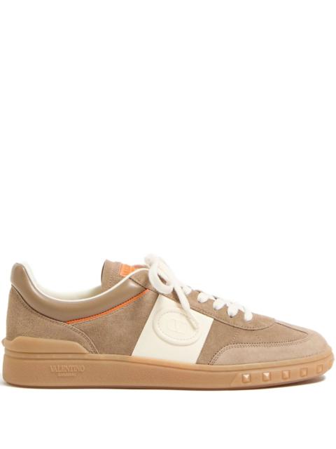 Valentino Upvillage Low Top Trainer In Split Leather And Calfskin Nappa Leather