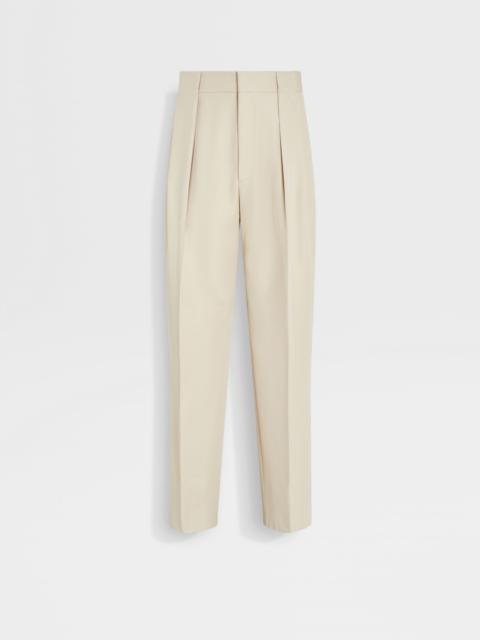ZEGNA LIGHT BEIGE WOOL PANTS