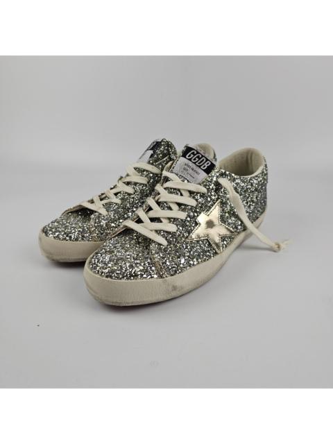 Golden Goose GOLDEN GOOSE Super Star Women's Platinum/Silver Glitter Snea