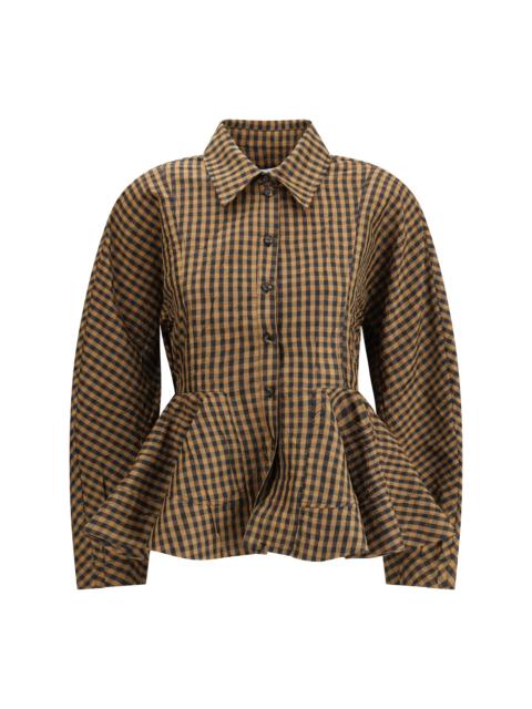 GANNI Ganni Women Blouse In Crinkled Checked Taffeta