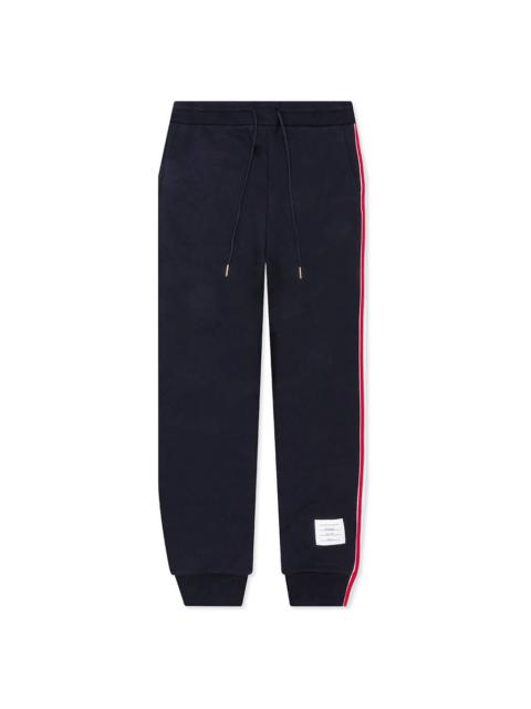 Thom Browne THOM BROWNE CLASSIC LOOPBACK RWB SIDE STRIPE SWEATPANTS - NAVY