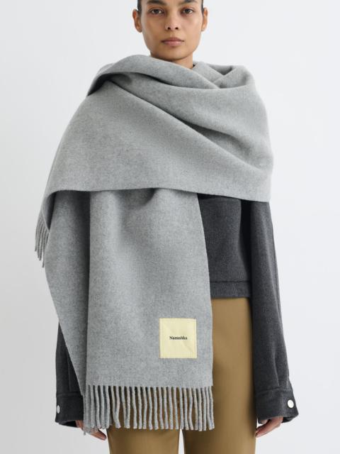Nanushka Wide Blanket Fringe Scarf