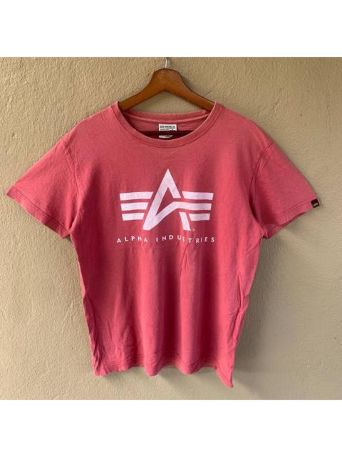 ALPHA INDUSTRIES Distressed Faded Alpha Industries Logo Tees