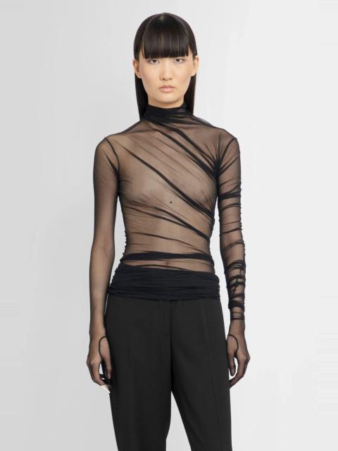 Ann Demeulemeester Gloved Long Sleeves Xenia Draped T-shirt