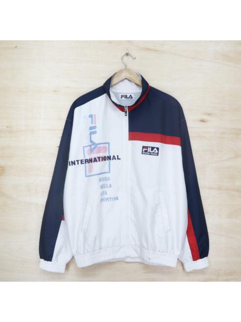 Other Designers Vintage 90s FILA Biella Italia Big Logo Multi Color Block Windbreaker Track Jacket