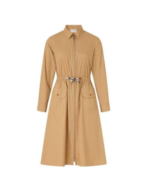 Moncler MONCLER Beige Belted Midi Dress New & Authentic (Women's siz